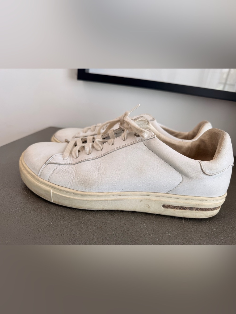 Birkenstock White Leather Low-Top Sneakers